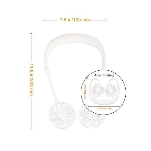 Portable Neck Fan Rechargeable USB Hands Free Fan with 3 Level Air Flow, 7 LED Lights for Home Office Travel Indoor Outdoor - Toytexx Portable Neck Fan Rechargeable USB Hands Free Fan with 3 Level Air Flow, 7 LED Lights for Home Office Travel Indoor Outdoor - Toytexx